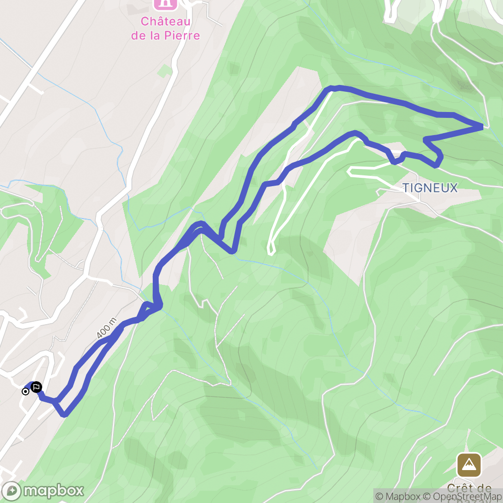 Le Champ-près-Froges : carte du parcours de randonnée - France