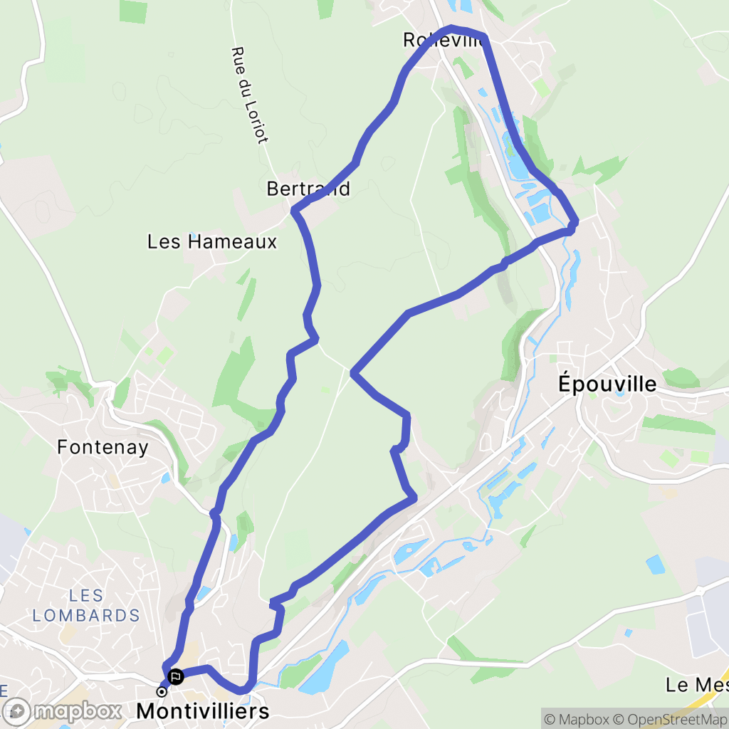 Montivilliers : carte du parcours de randonnée - France