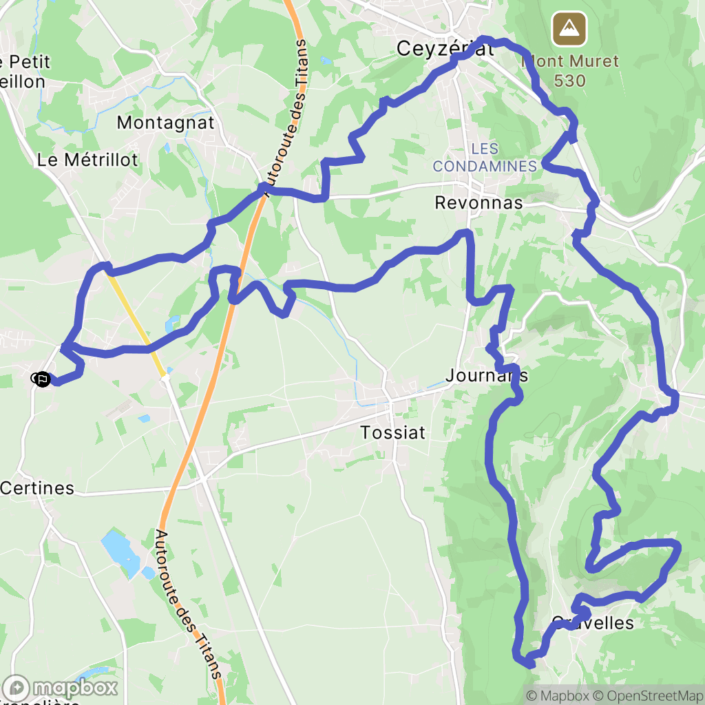 Certines : carte du parcours de randonnée - France