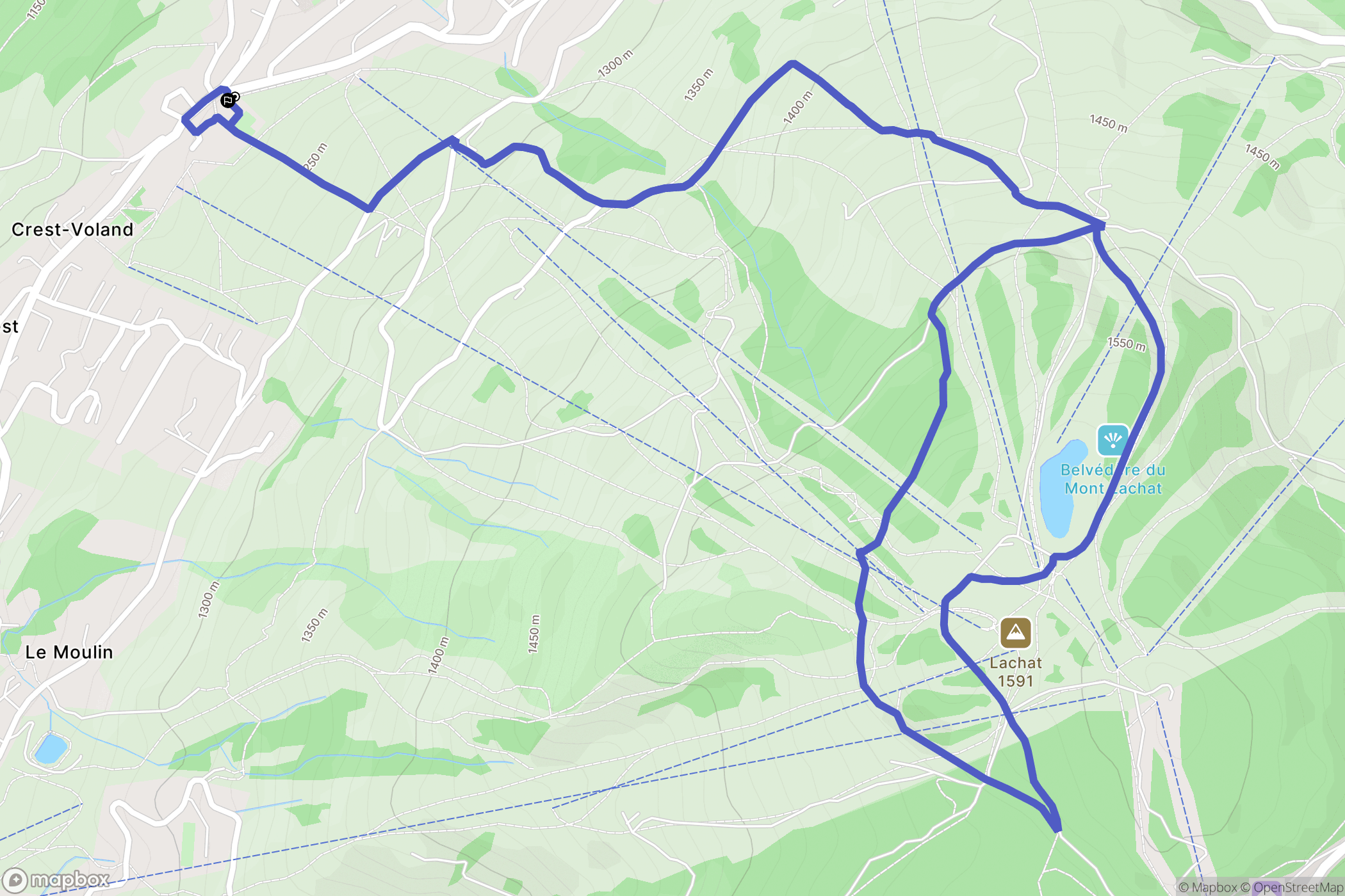 Crest-Voland : carte du parcours de randonnée - France