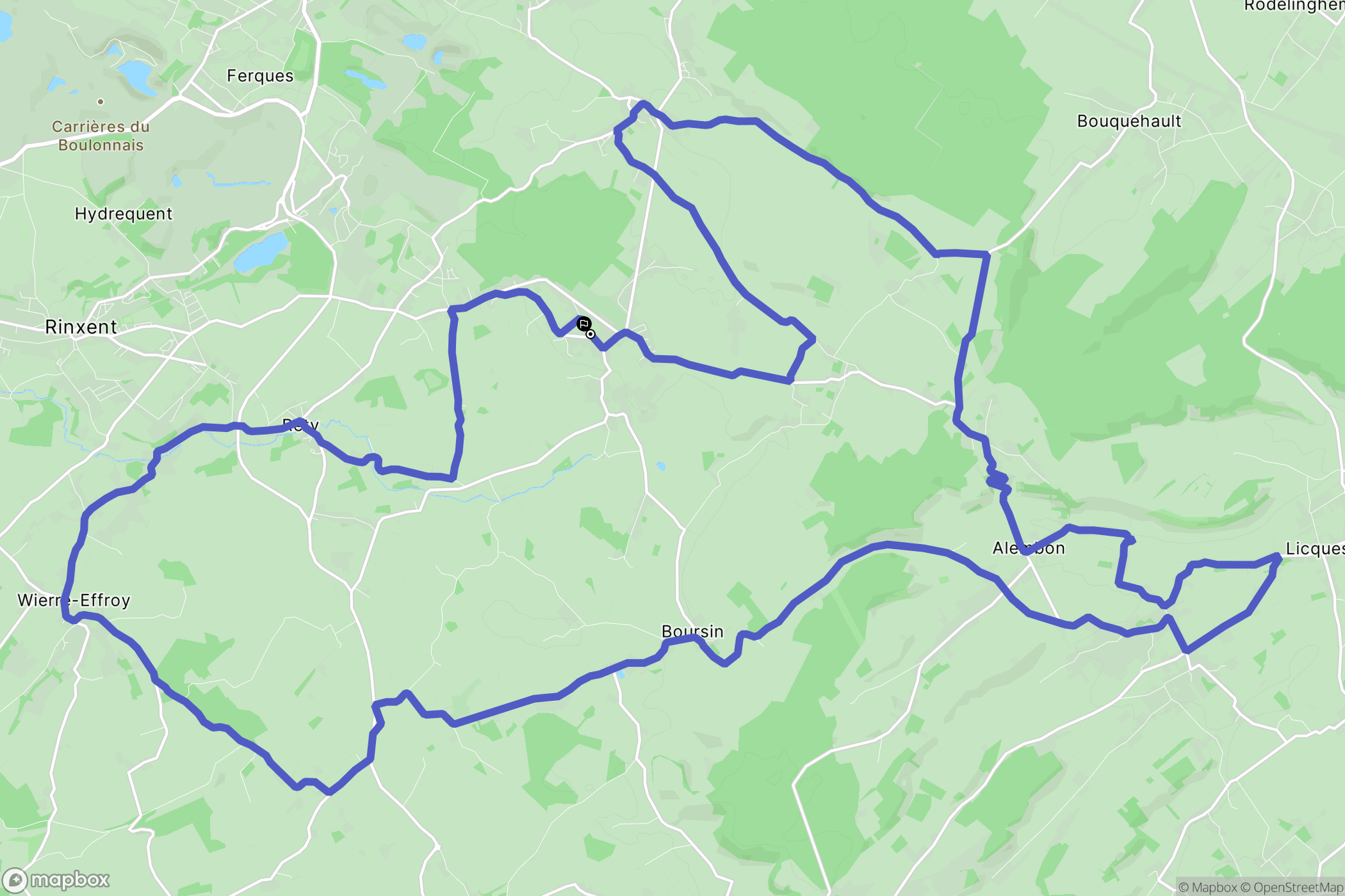 Hardinghen : carte du parcours de randonnée - France