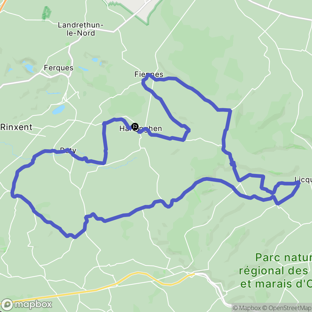 Hardinghen : carte du parcours de randonnée - France