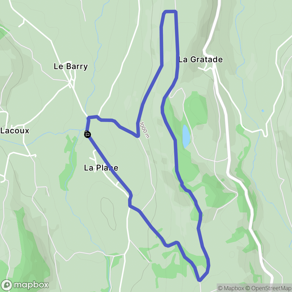 Perpezat : carte du parcours de randonnée - France