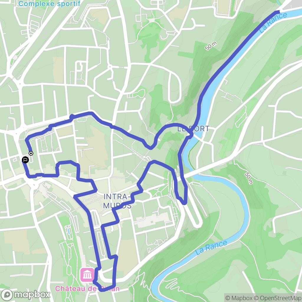 Dinan : carte du parcours de randonnée - France