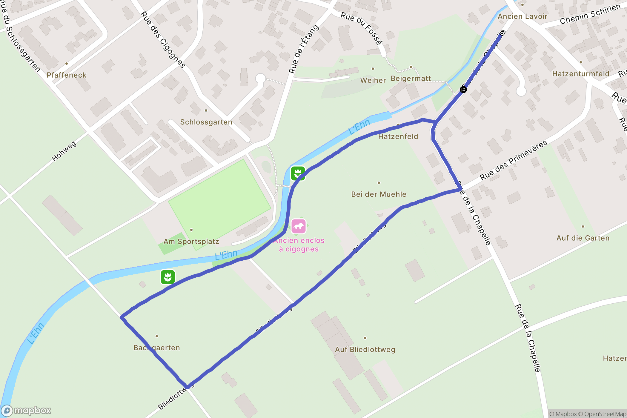 Geispolsheim : carte du parcours de randonnée - France