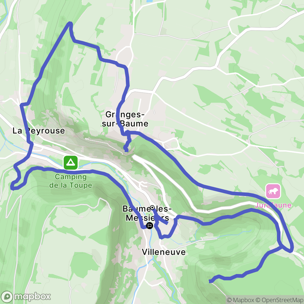 Baume-les-Messieurs : carte du parcours de randonnée - France