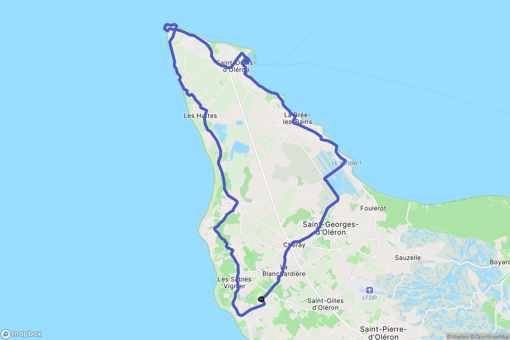 Saint-Georges-d'Oléron : carte du parcours de randonnée - France