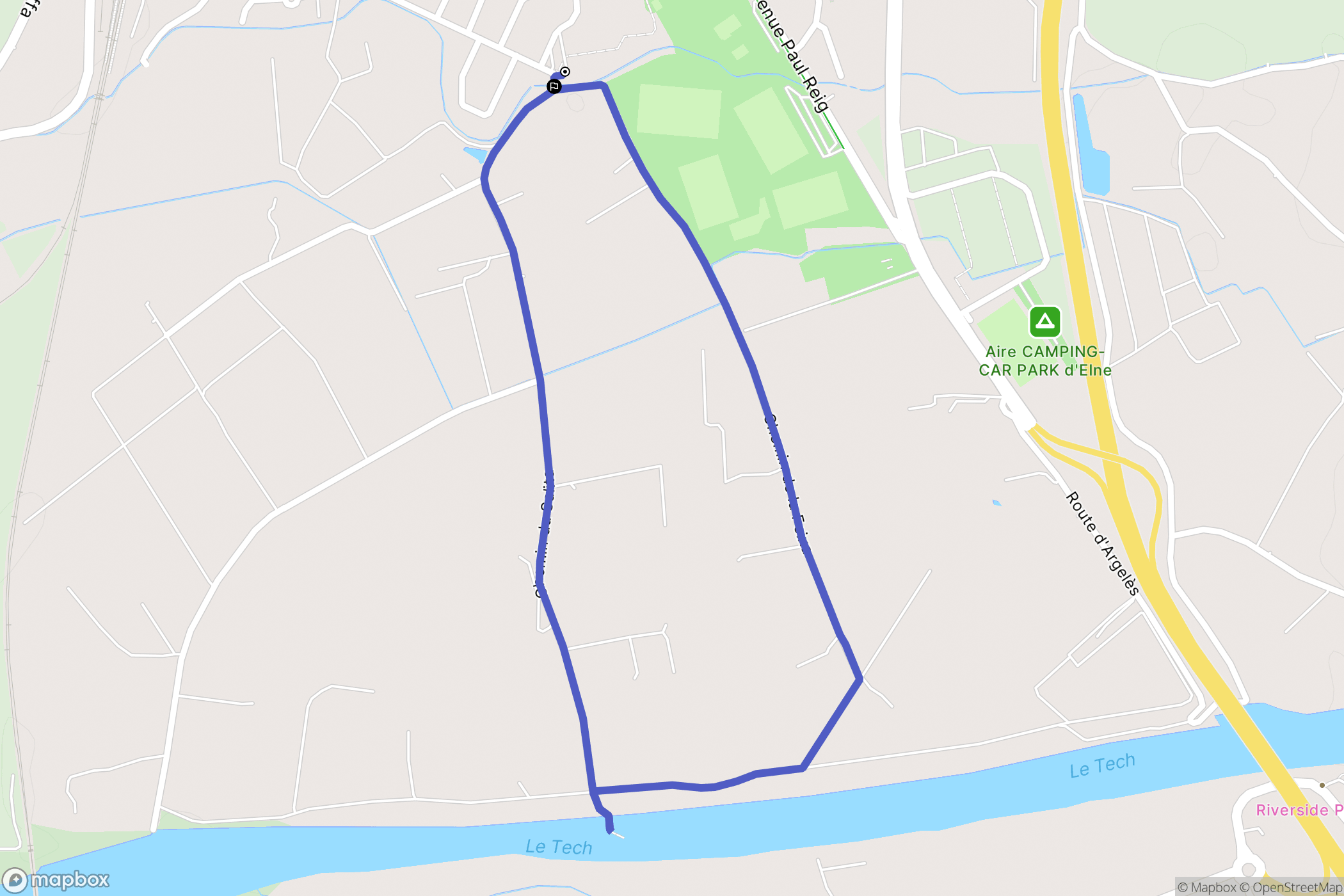Elne : carte du parcours de randonnée - France