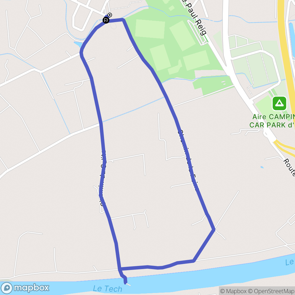 Elne : carte du parcours de randonnée - France
