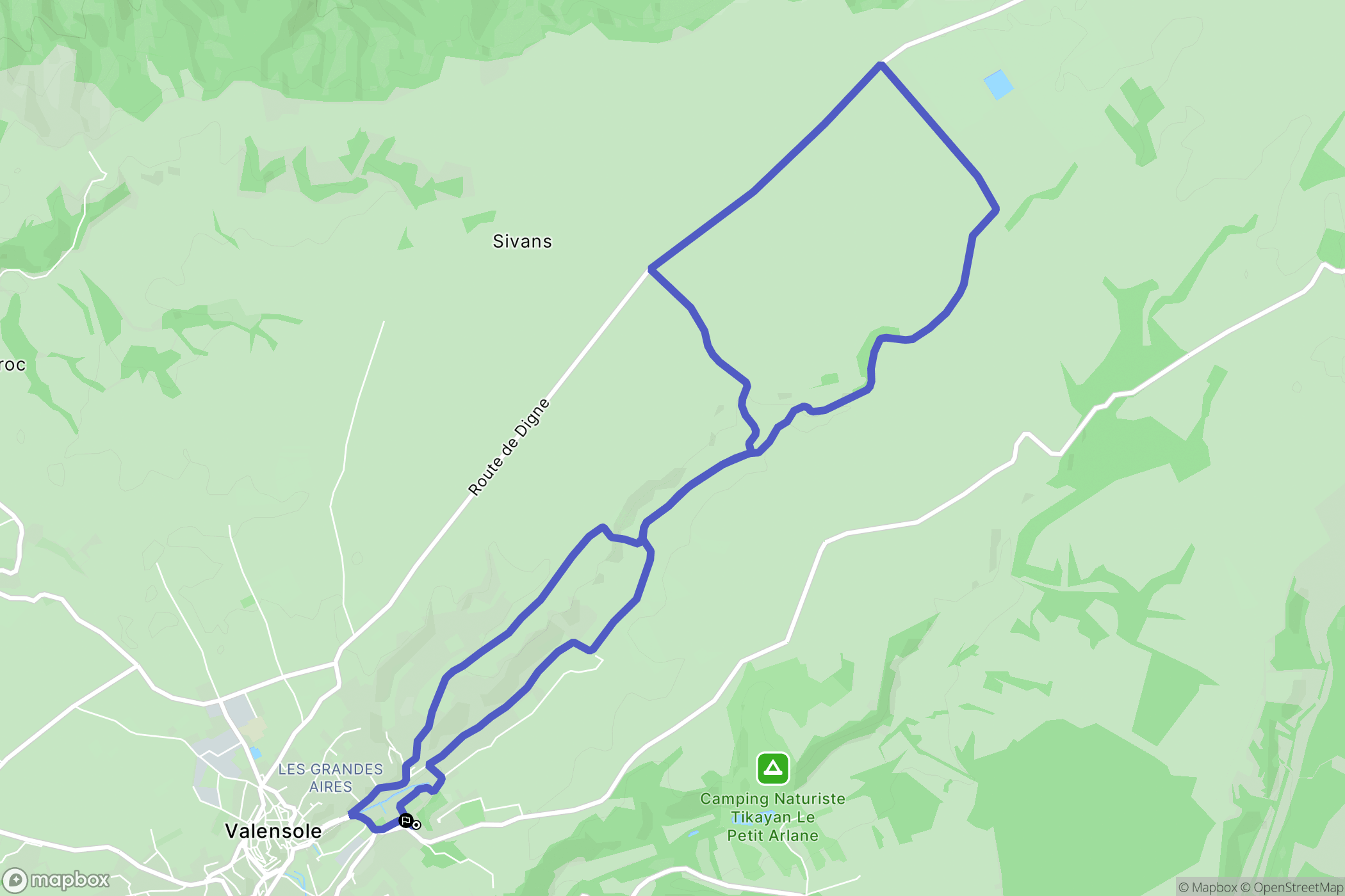 Valensole : carte du parcours de randonnée - France