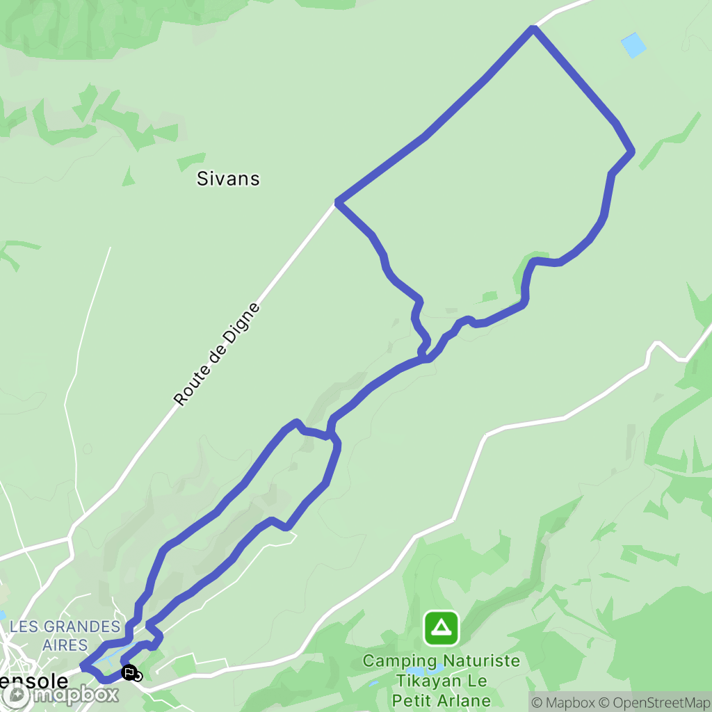 Valensole : carte du parcours de randonnée - France