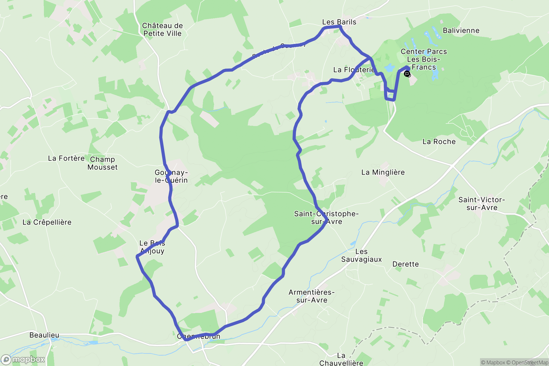 Les Barils : carte du parcours de randonnée - France