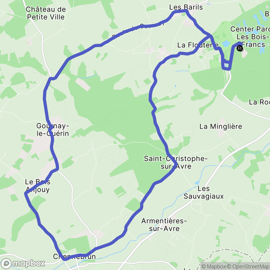 Les Barils : carte du parcours de randonnée - France