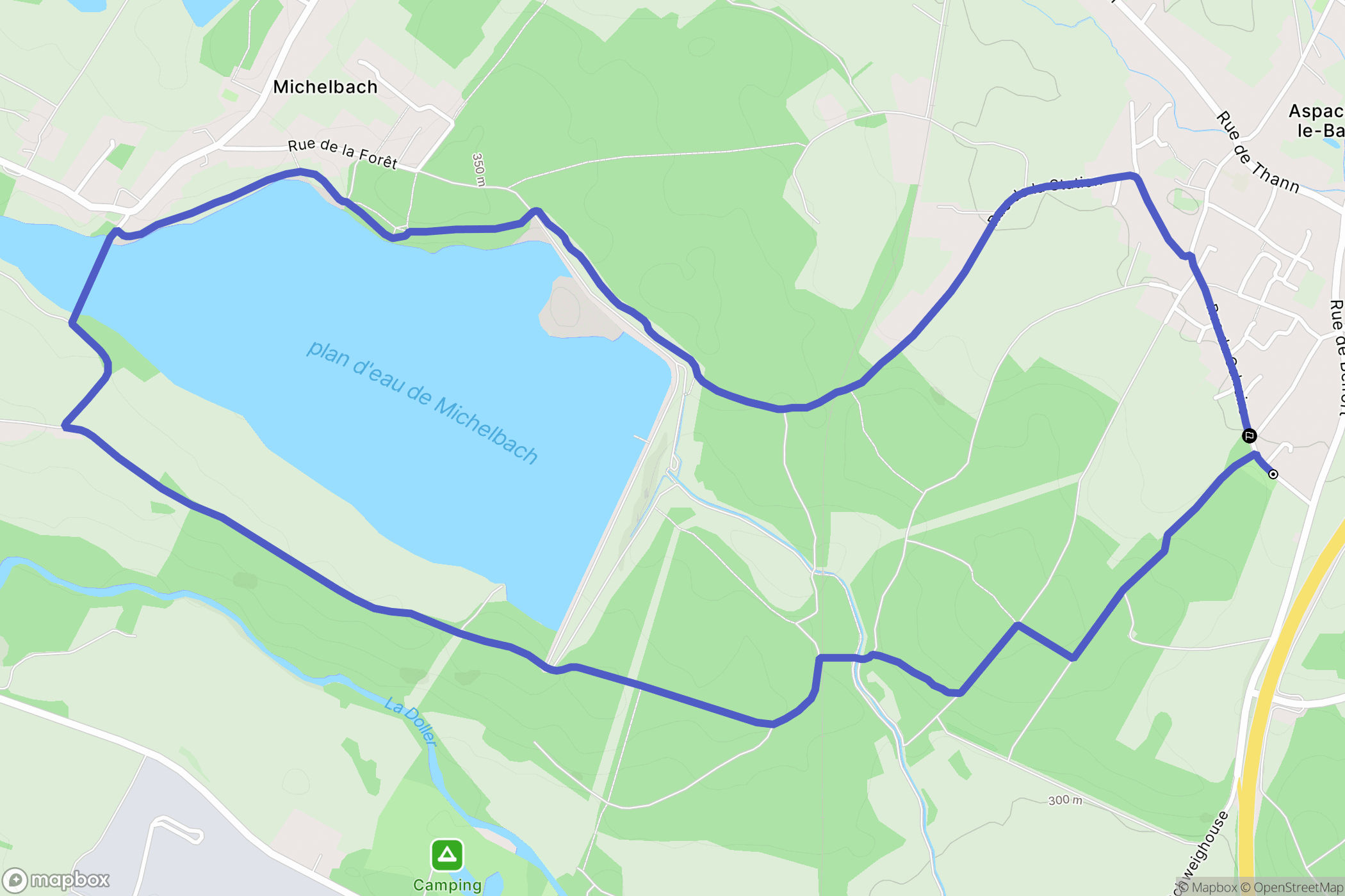 Aspach-le-Bas : carte du parcours de randonnée - France