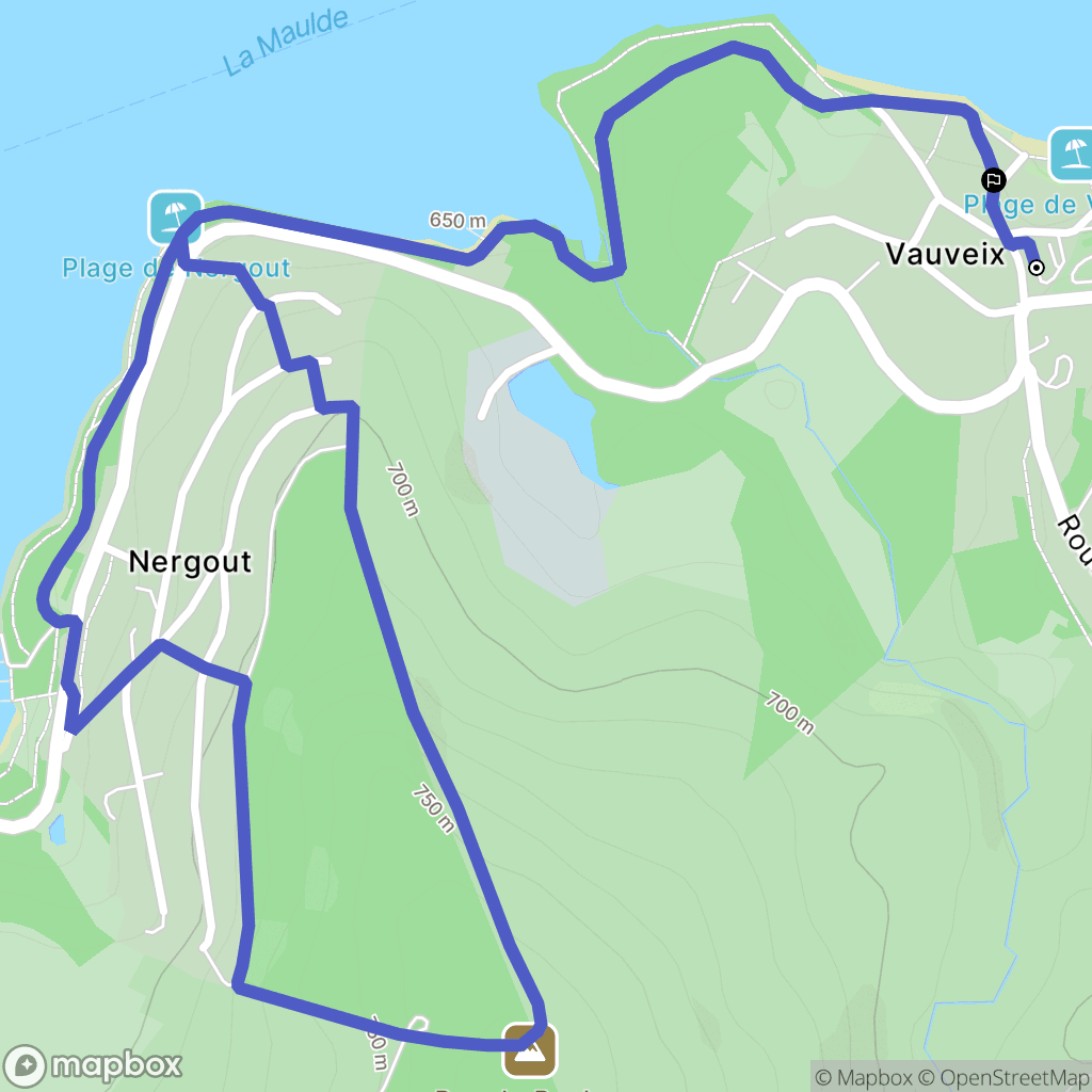 Royère-de-Vassivière : carte du parcours de randonnée - France