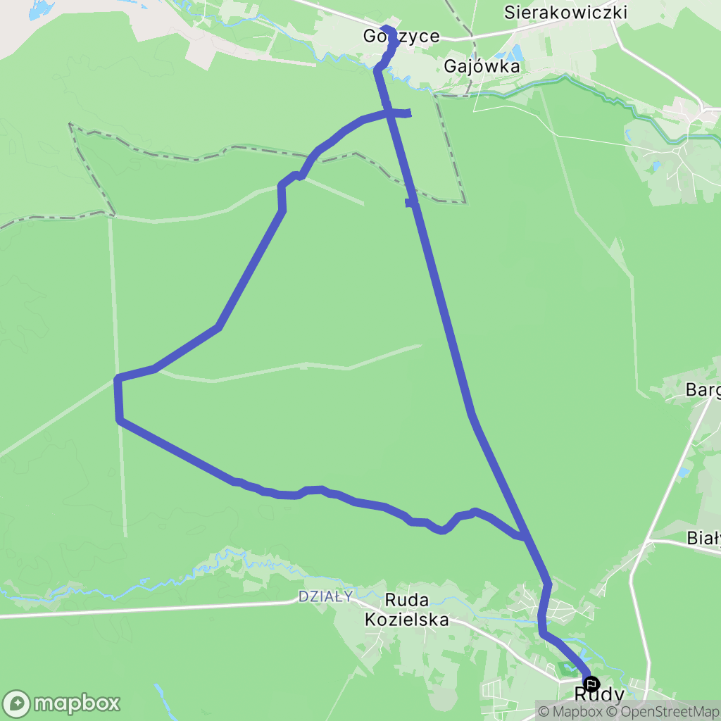 Rudy: mapa trasy - Poland