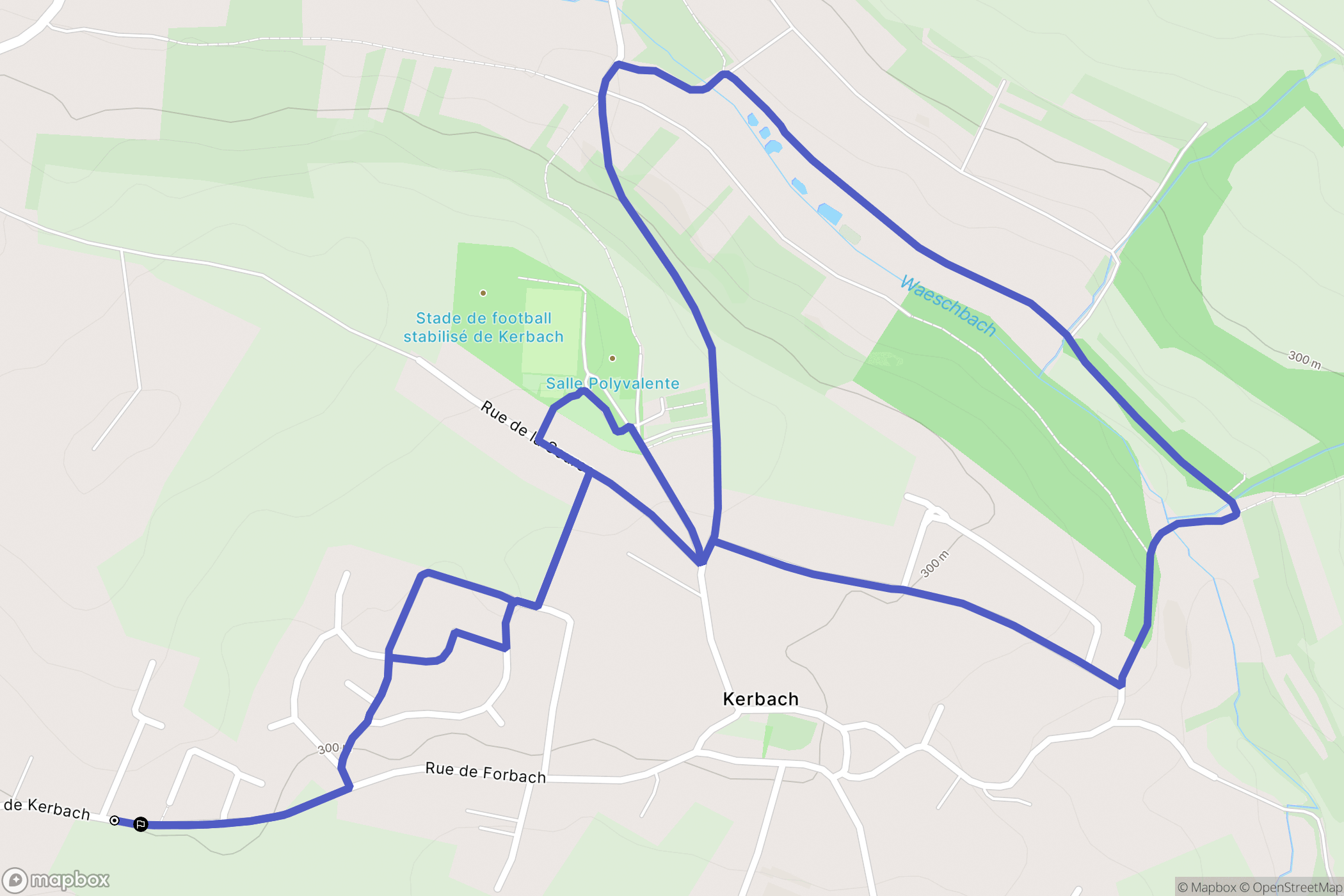 Behren-lès-Forbach : carte du parcours de randonnée - France