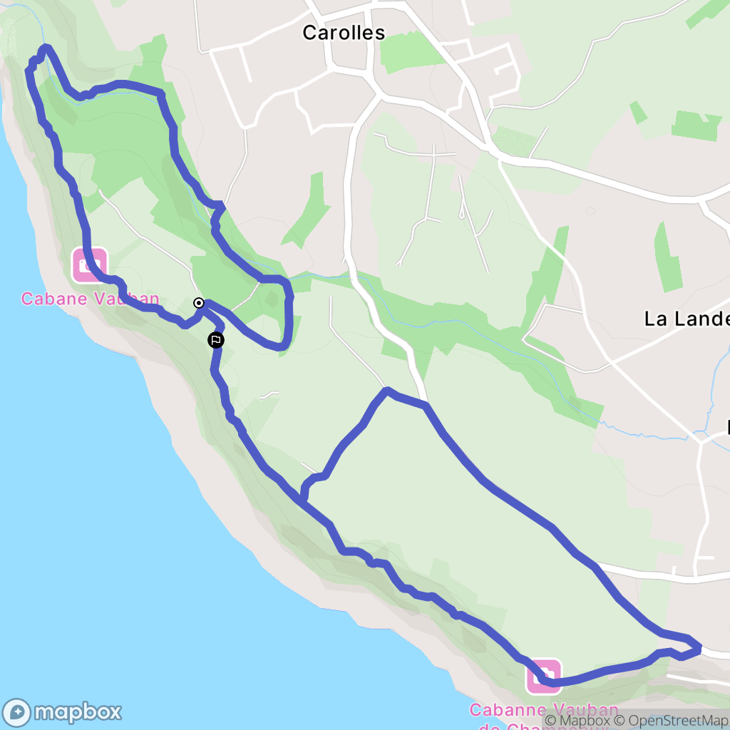 Carolles : carte du parcours de randonnée - France