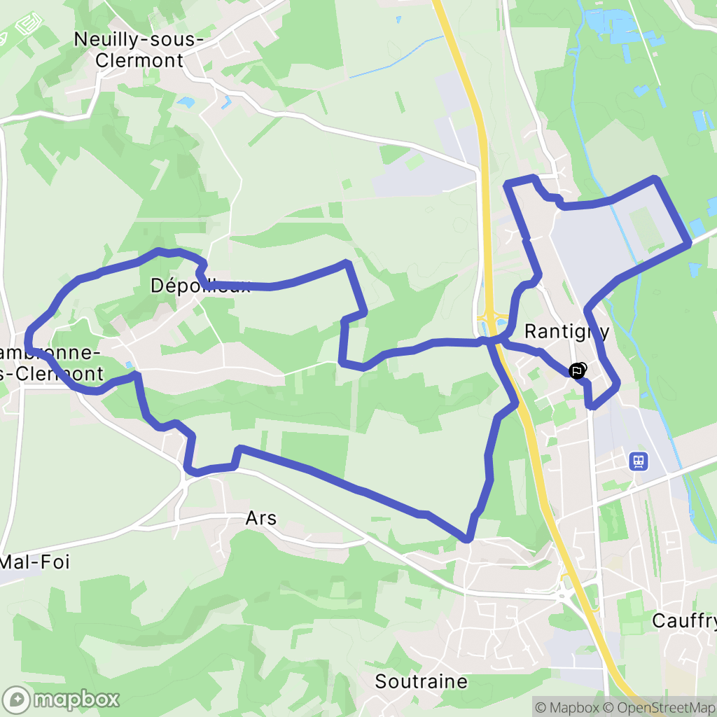 Rantigny : carte du parcours de randonnée - France