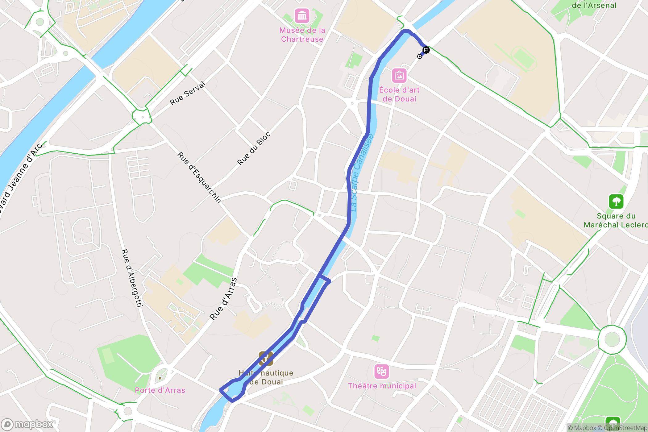 Douai : carte du parcours de randonnée - France
