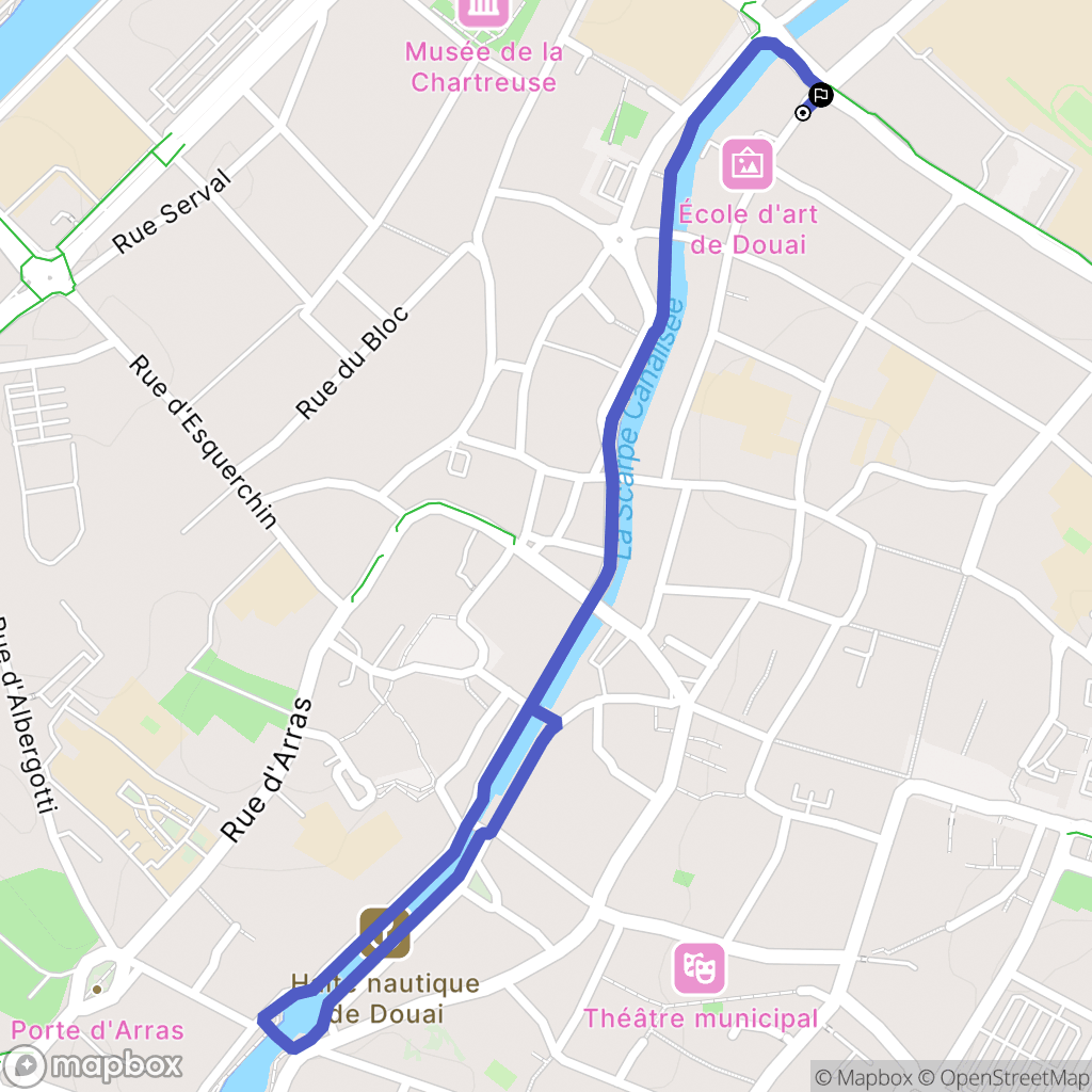 Douai : carte du parcours de randonnée - France