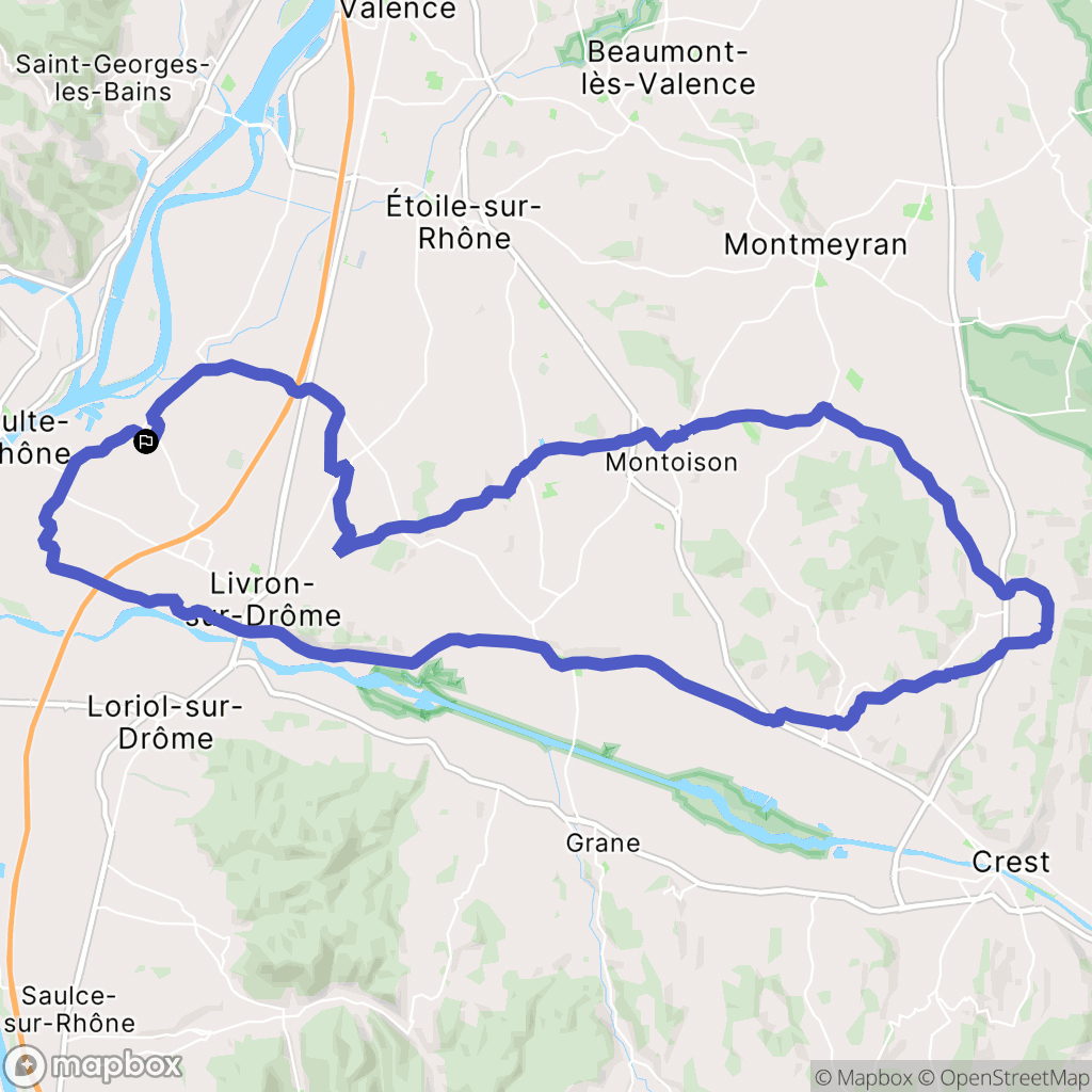 Livron-sur-Drôme : carte du parcours de randonnée - France