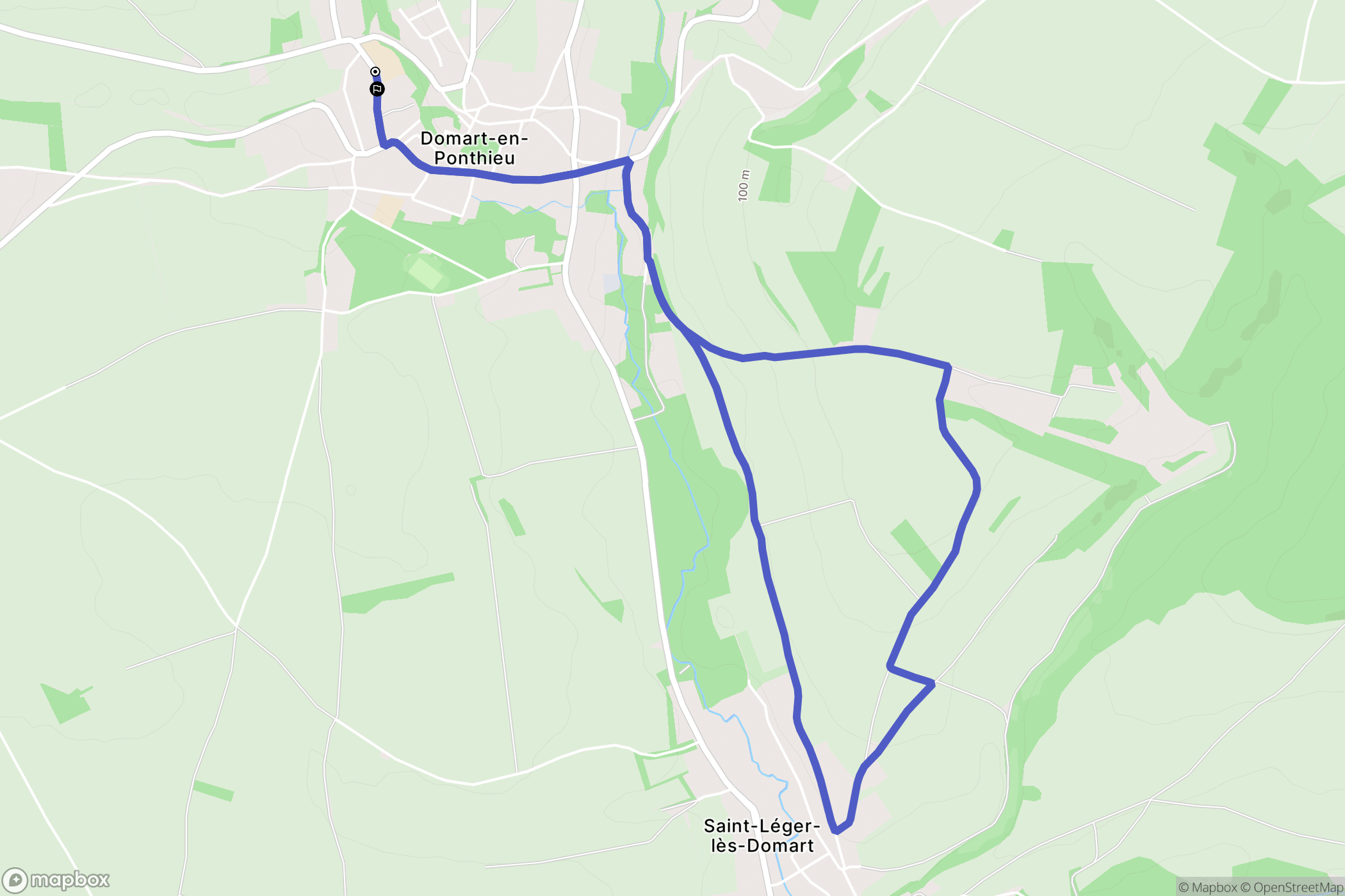 Domart-en-Ponthieu : carte du parcours de randonnée - France