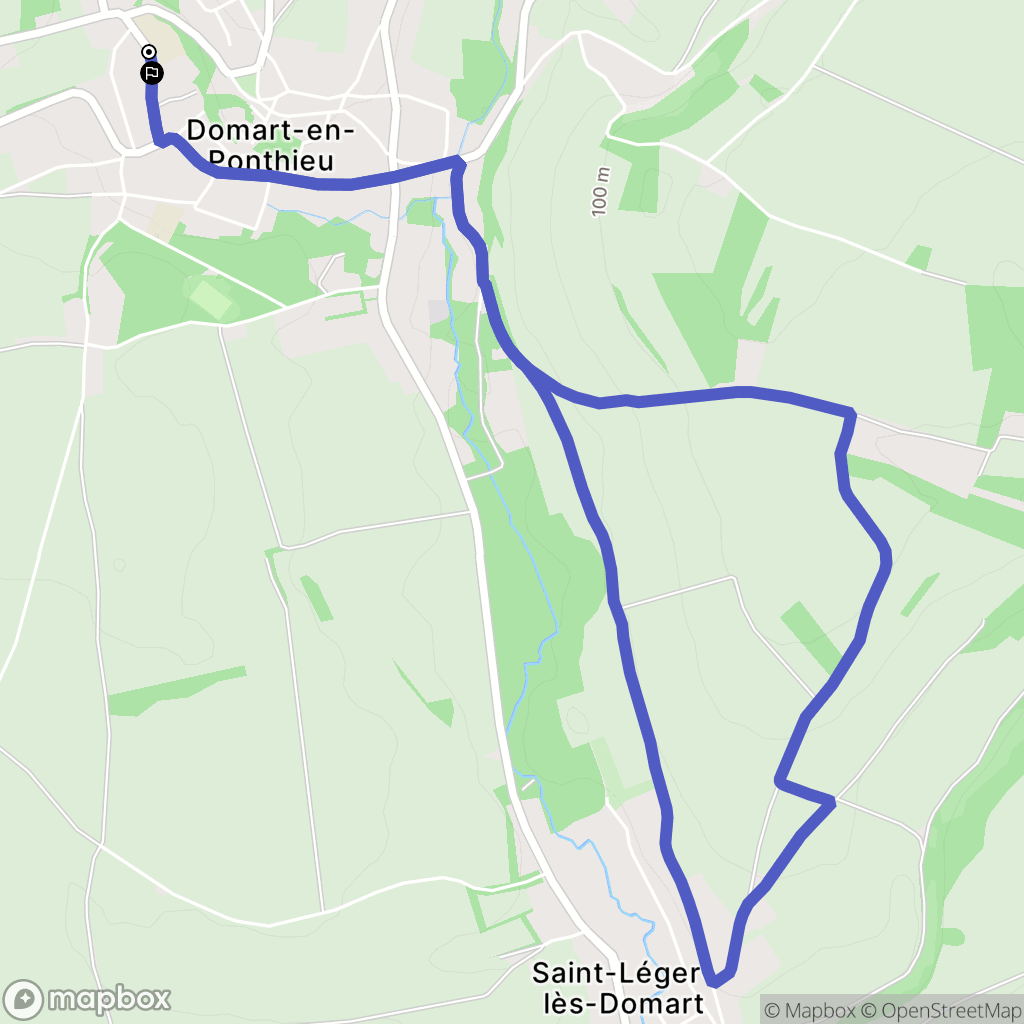 Domart-en-Ponthieu : carte du parcours de randonnée - France
