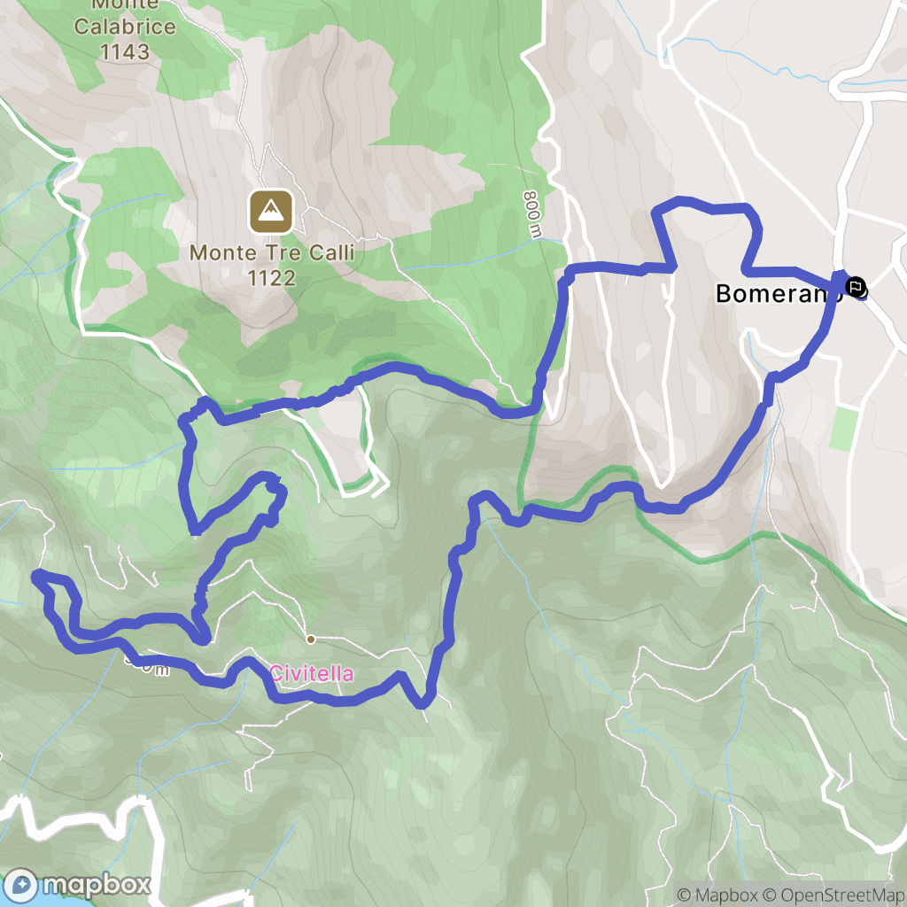 Pianillo : carte du parcours de randonnée - Italy