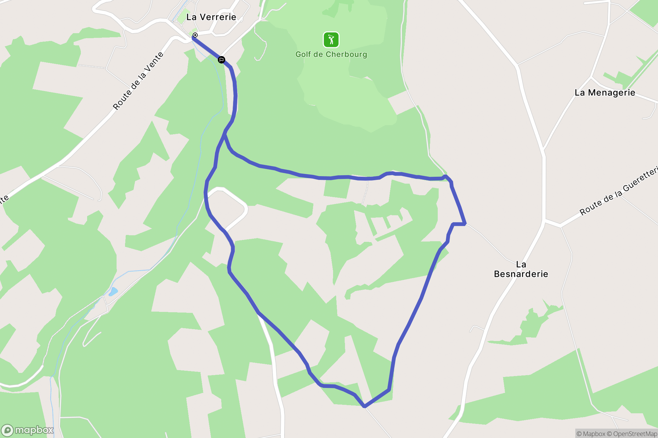 Cherbourg-en-Cotentin : carte du parcours de randonnée - France