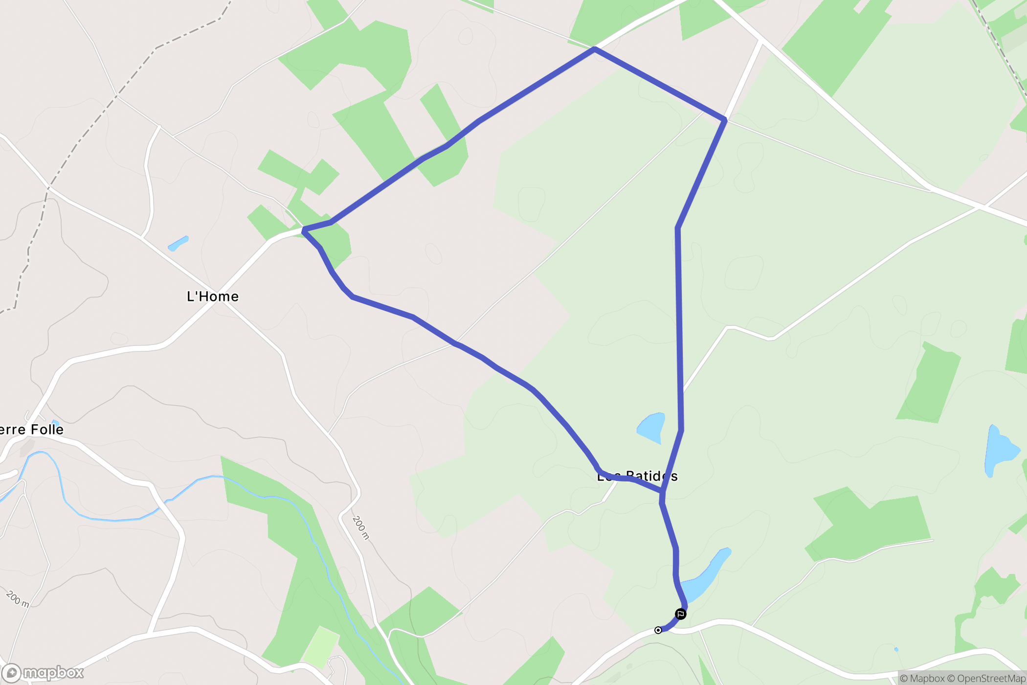 Jouac : carte du parcours de randonnée - France