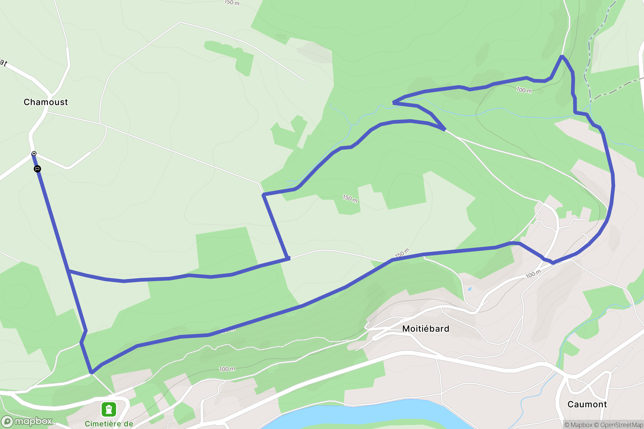 Sainte-Aulde : carte du parcours de randonnée - France