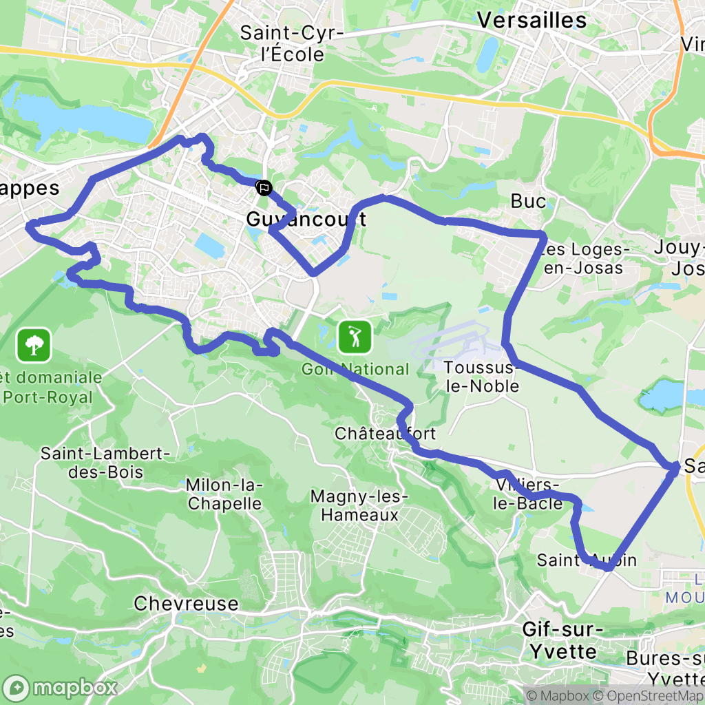 Guyancourt : carte du parcours de randonnée - France