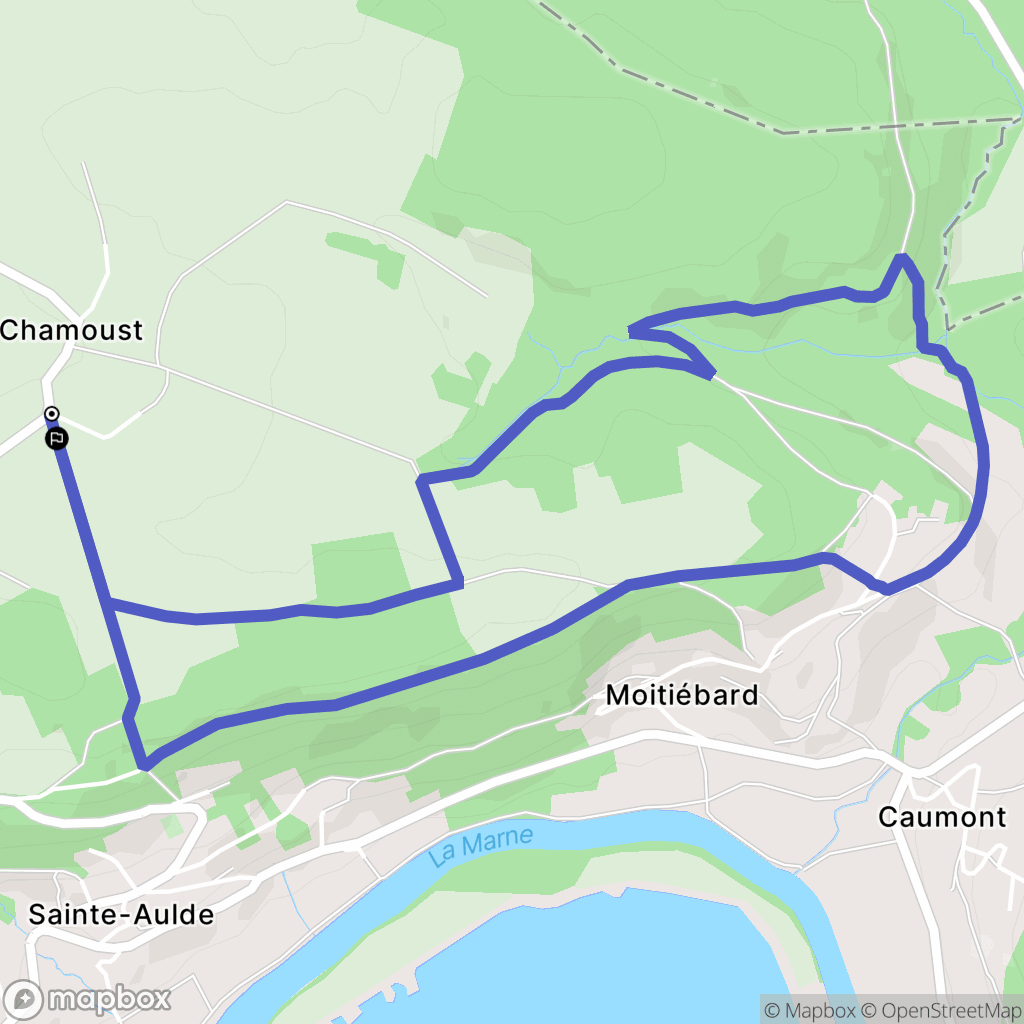 Sainte-Aulde : carte du parcours de randonnée - France