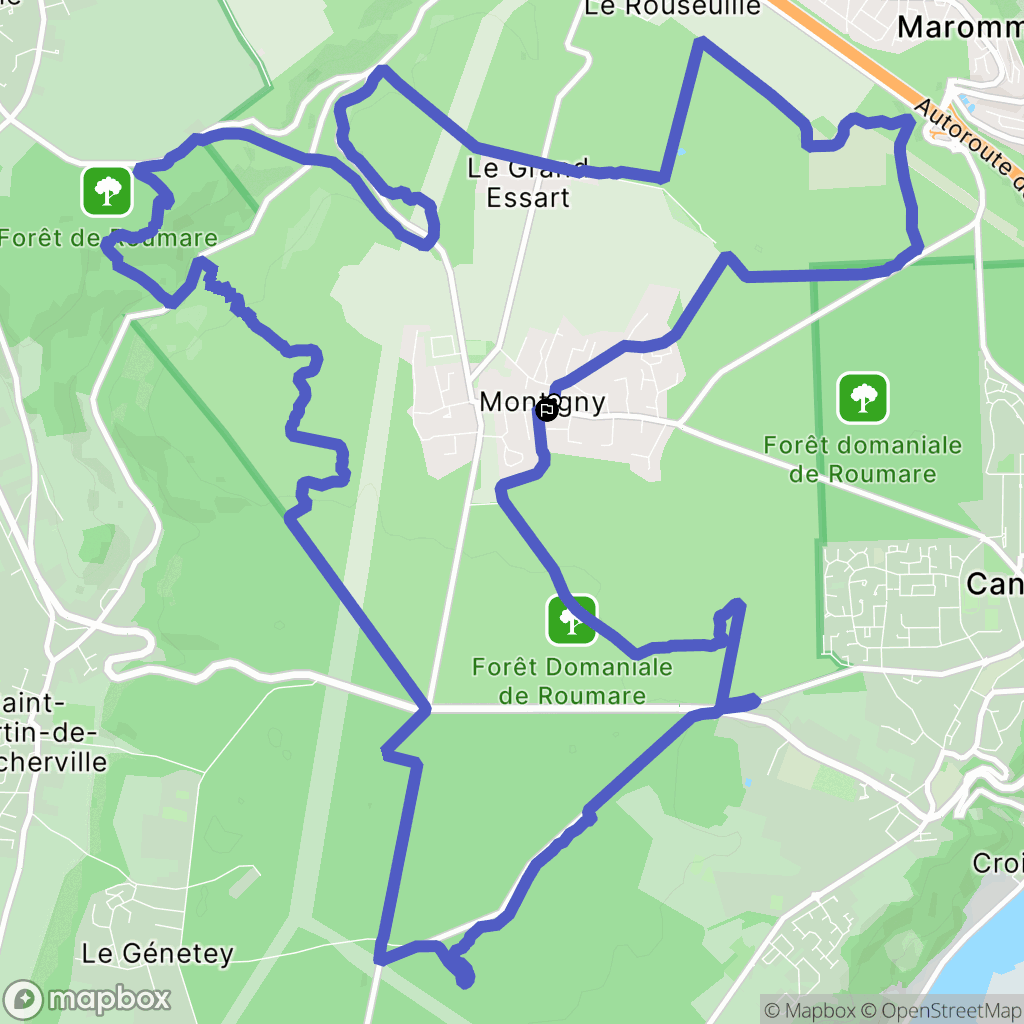Montigny : carte du parcours de randonnée - France