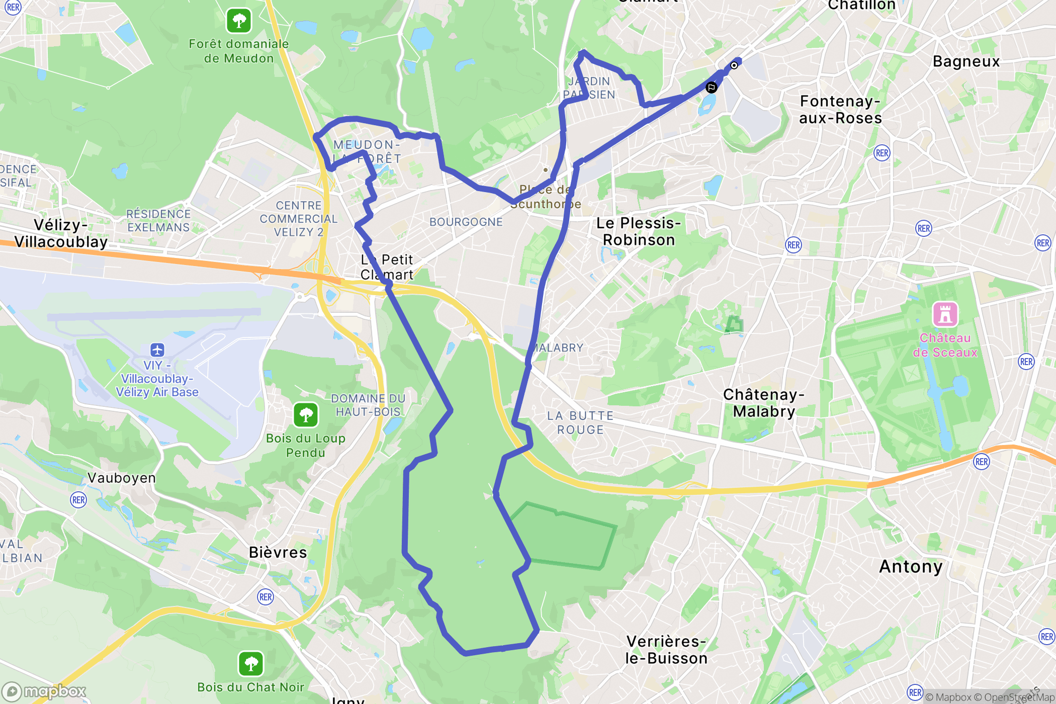 Fontenay-aux-Roses : carte du parcours de randonnée - France