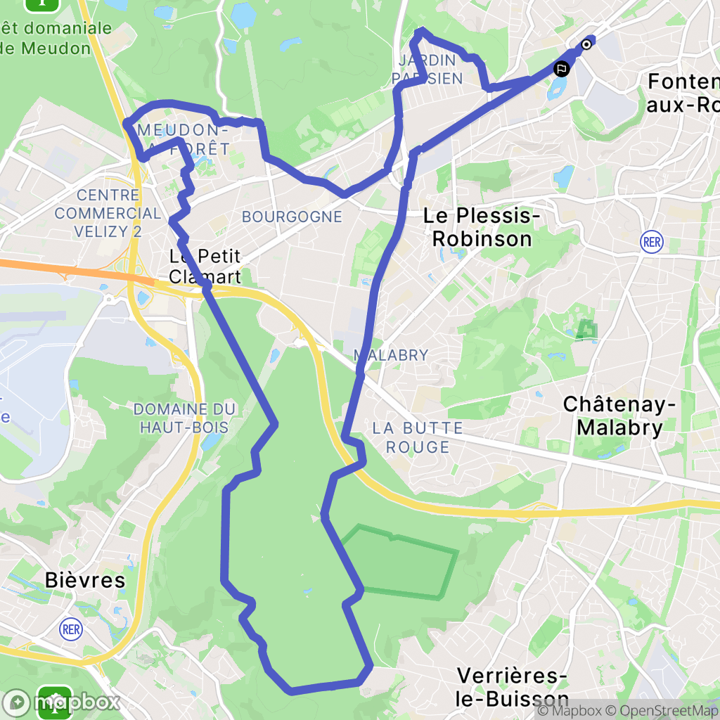 Fontenay-aux-Roses : carte du parcours de randonnée - France