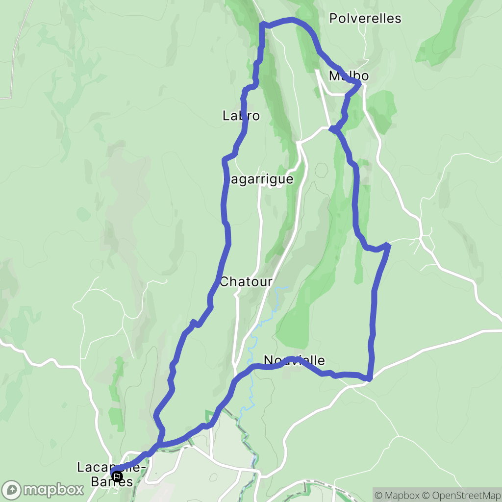 Lacapelle-Barrès : carte du parcours de randonnée - France