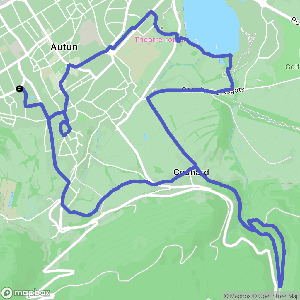 Autun : carte du parcours de randonnée - France