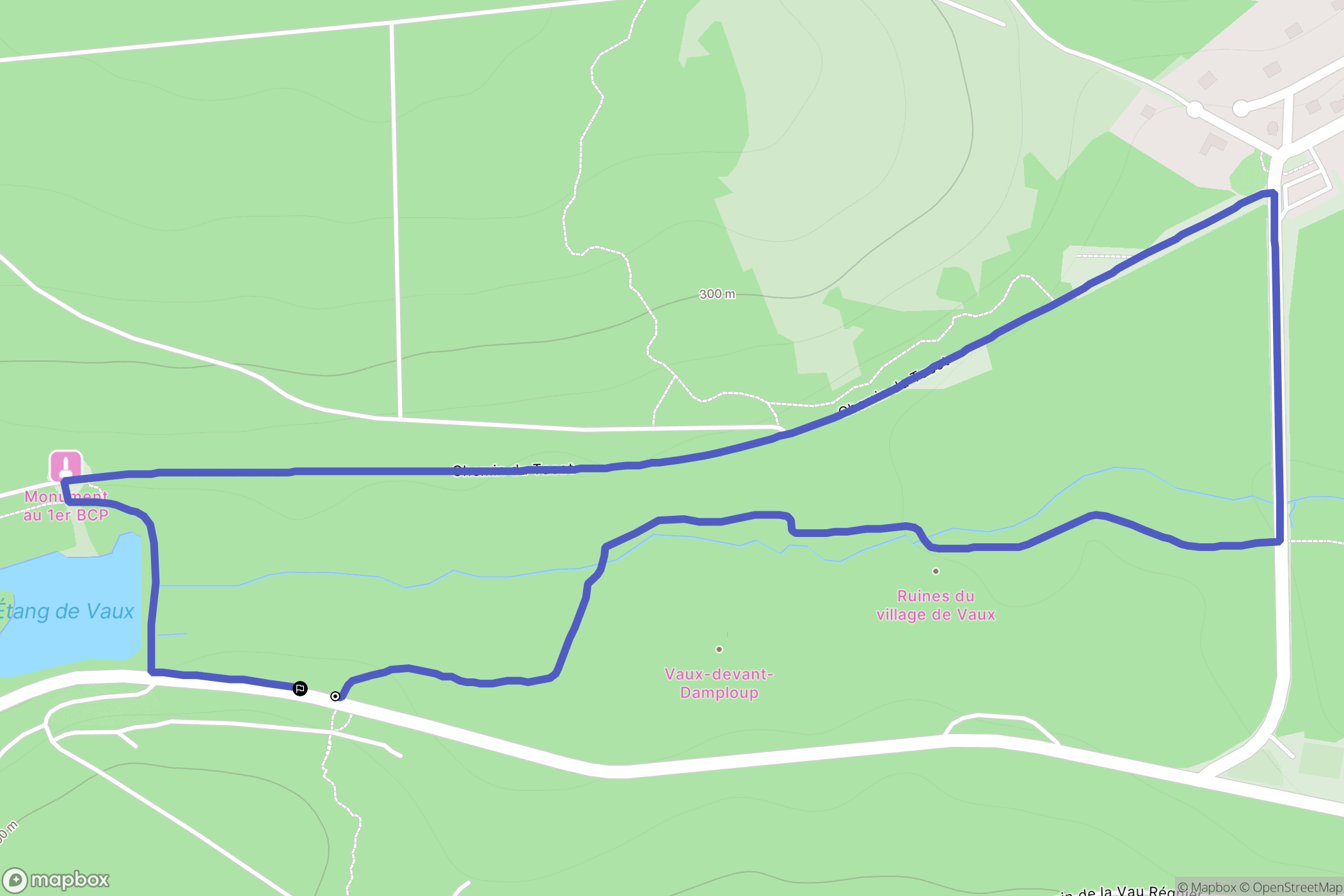 Douaumont-Vaux : carte du parcours de randonnée - France