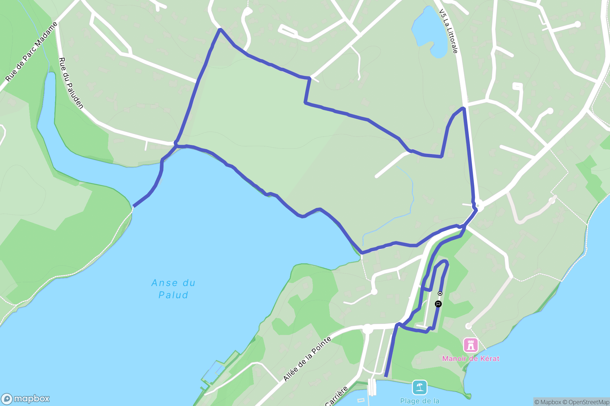 Arradon : carte du parcours de randonnée - France