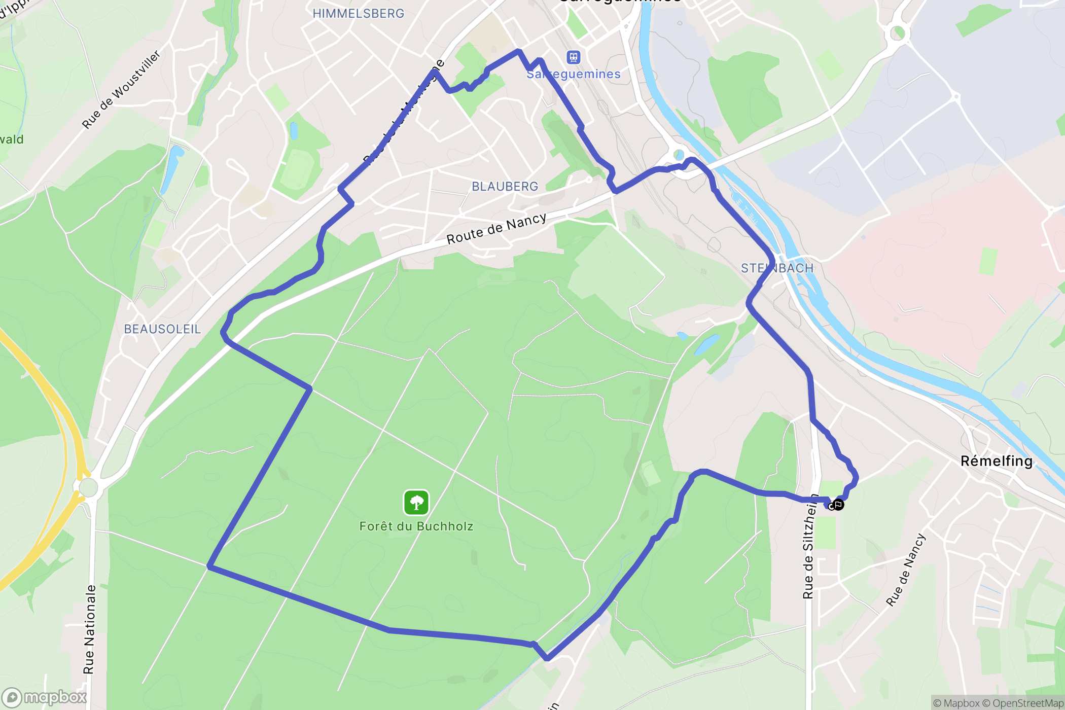 Rémelfing : carte du parcours de randonnée - France