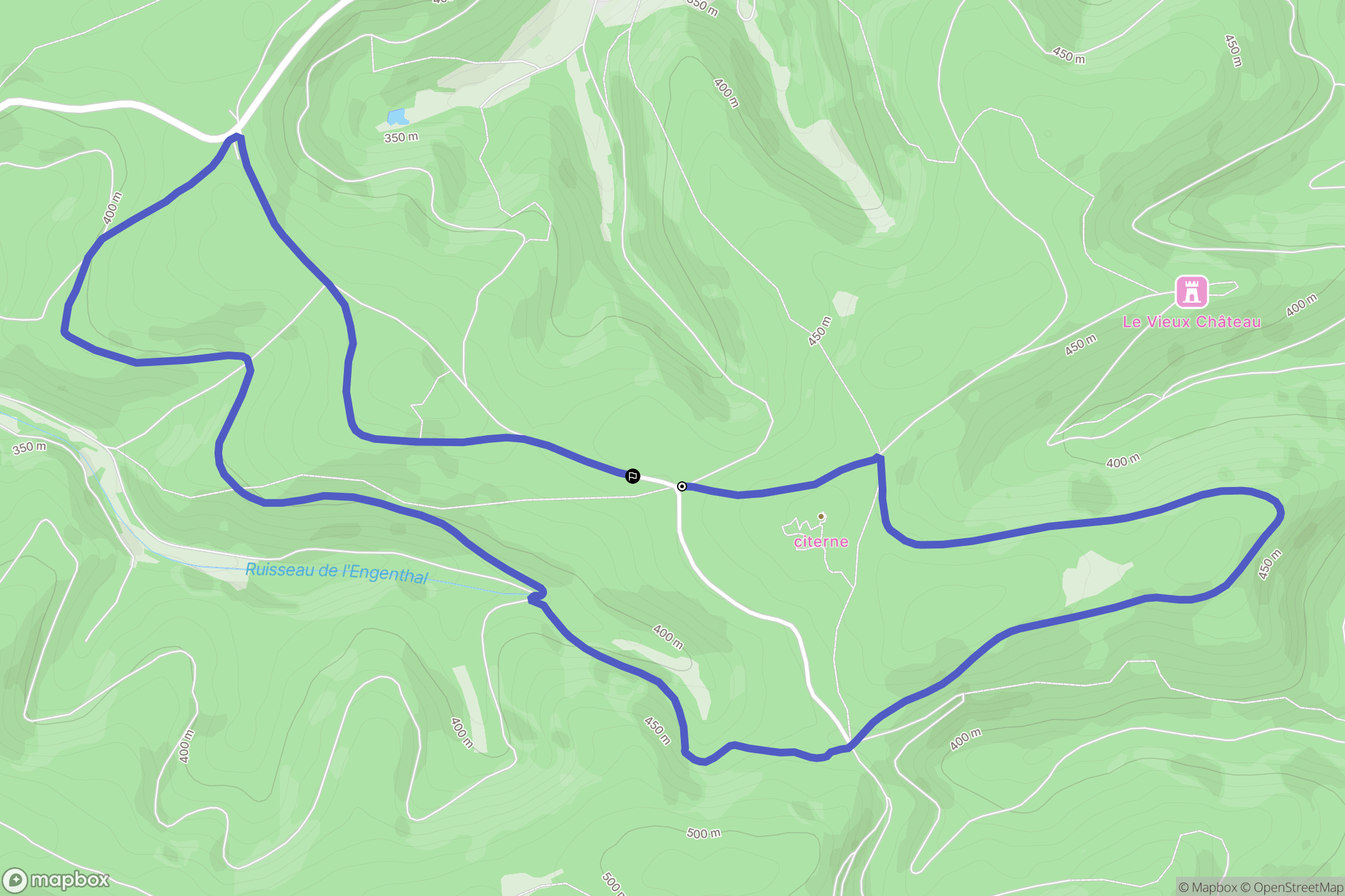 Saint-Quirin : carte du parcours de randonnée - France