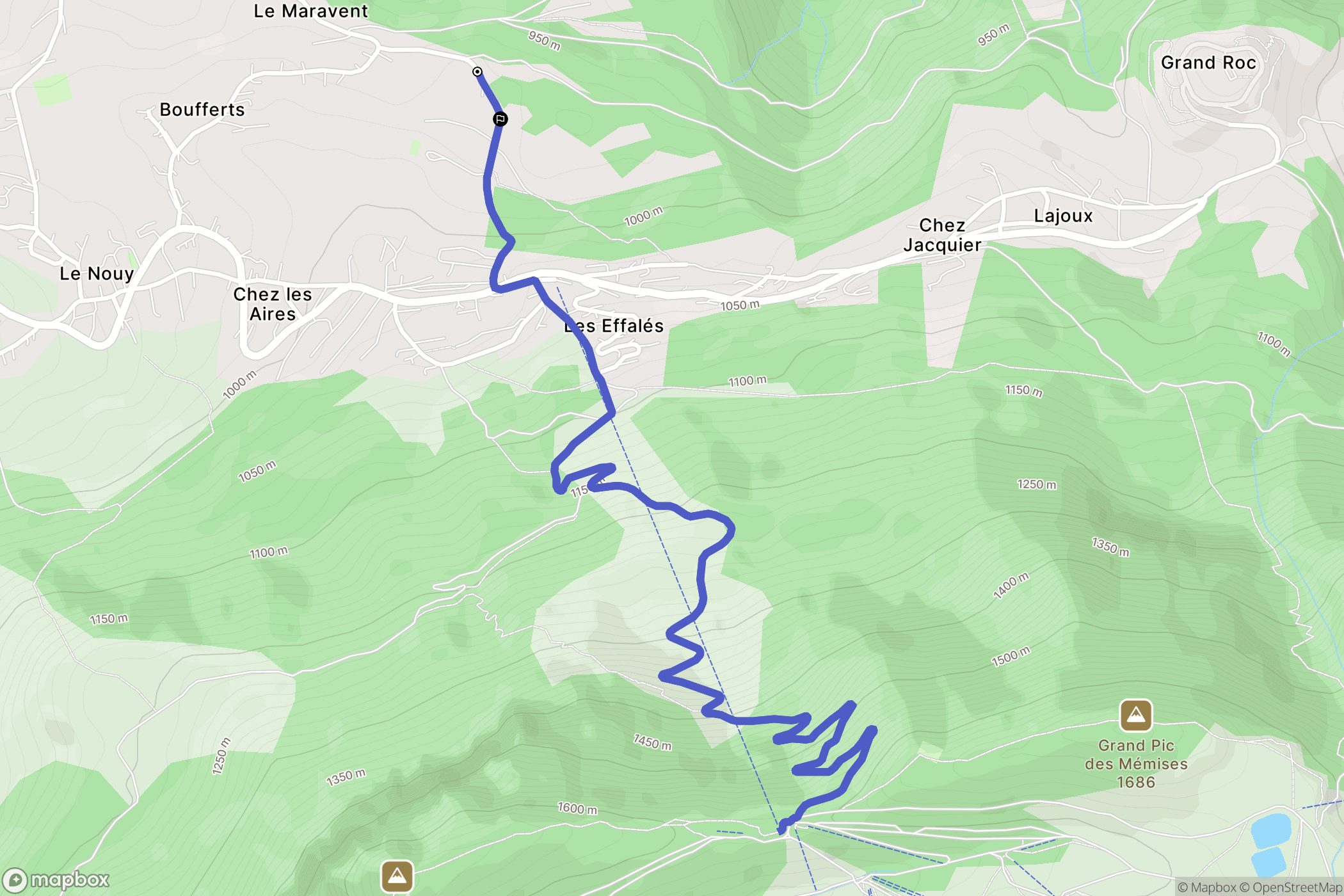 Thollon-les-Mémises : carte du parcours de randonnée - France