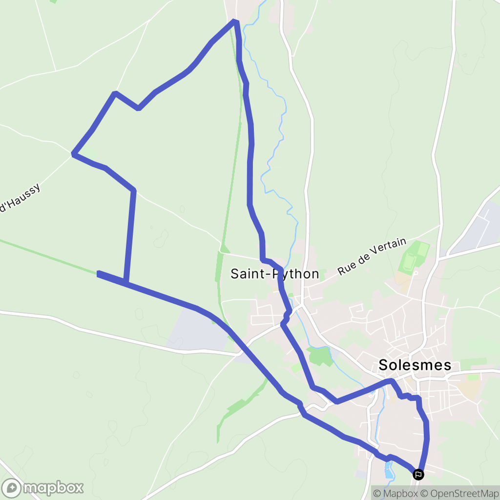 Solesmes : carte du parcours de randonnée - France