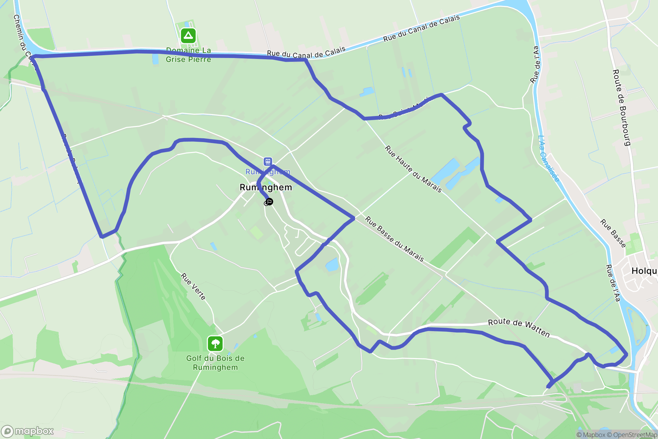 Ruminghem : carte du parcours de randonnée - France