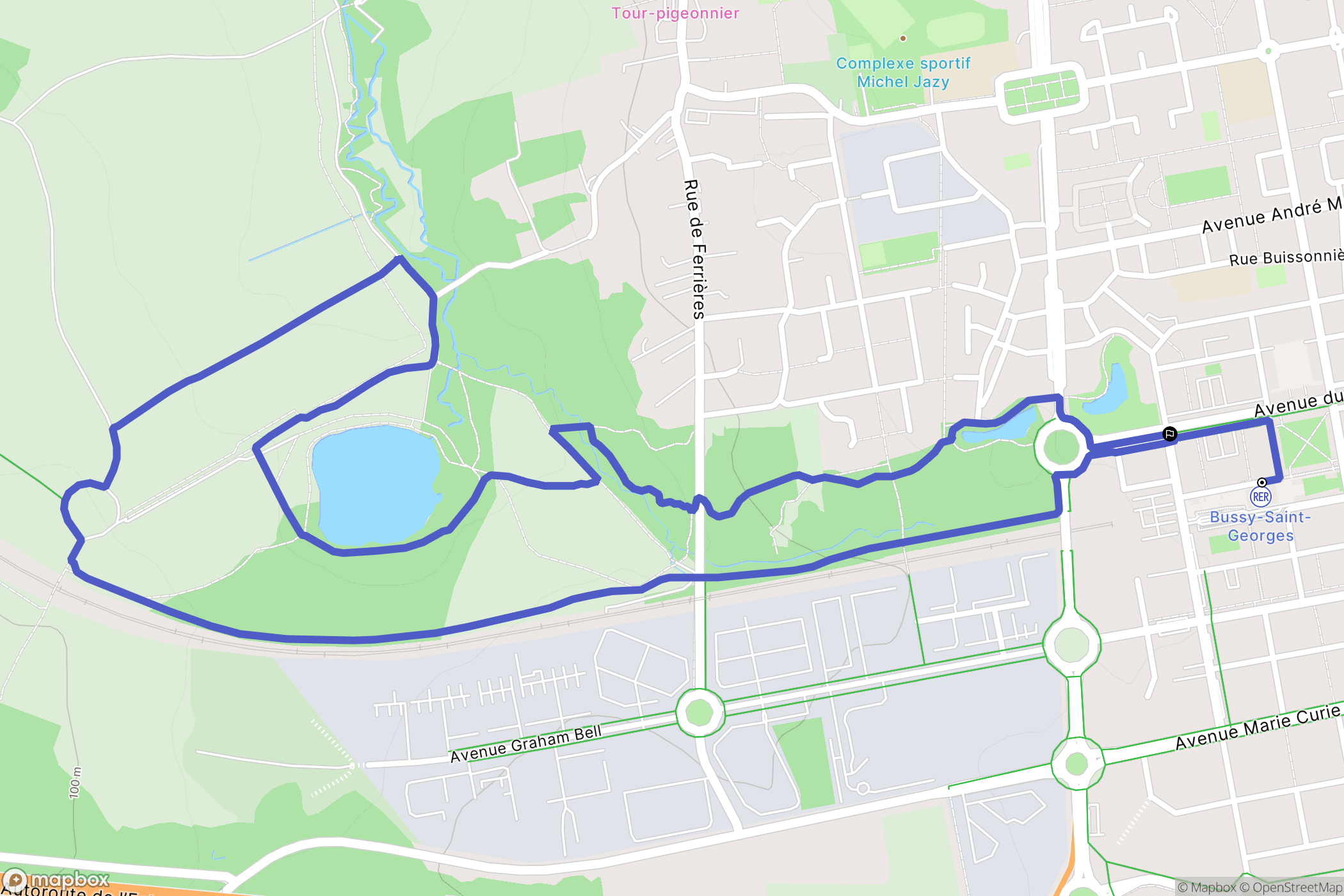 Bussy-Saint-Georges : carte du parcours de randonnée - France