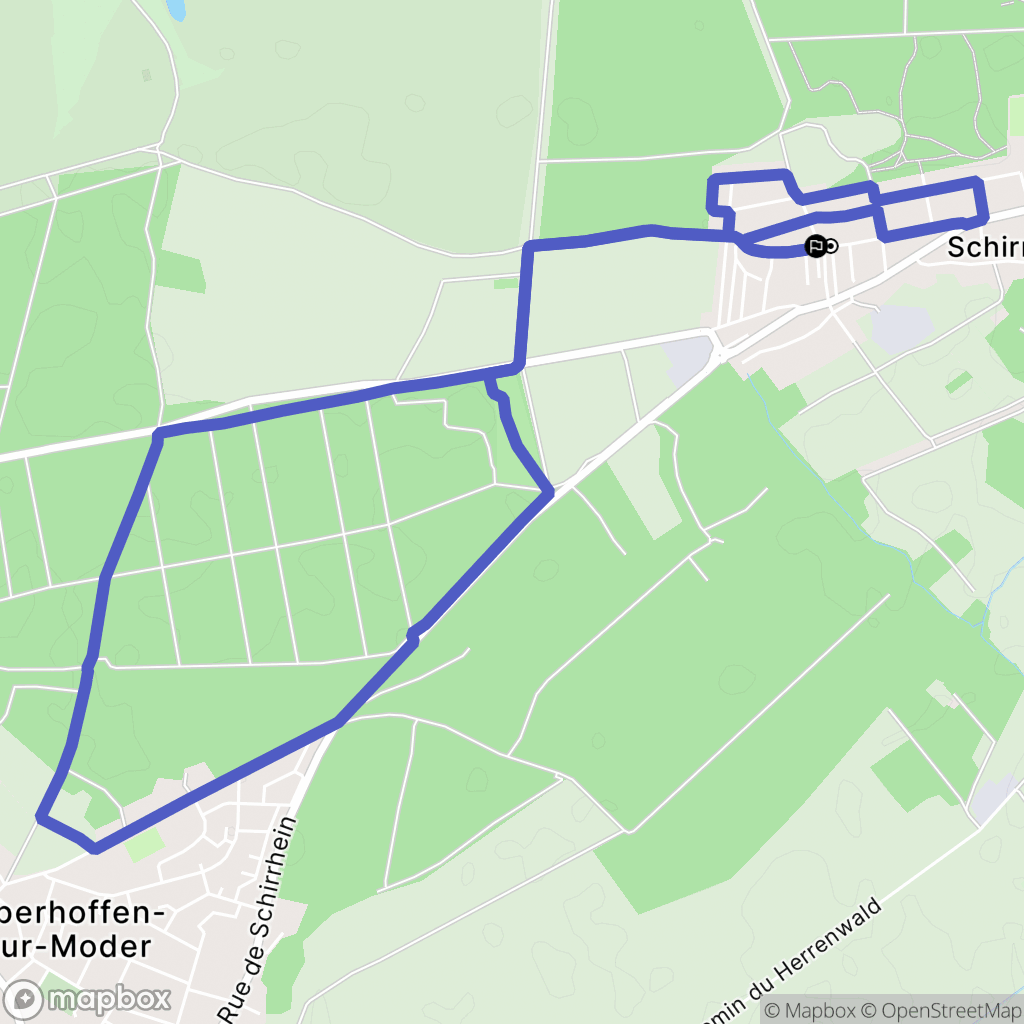 Schirrhein : carte du parcours de randonnée - France