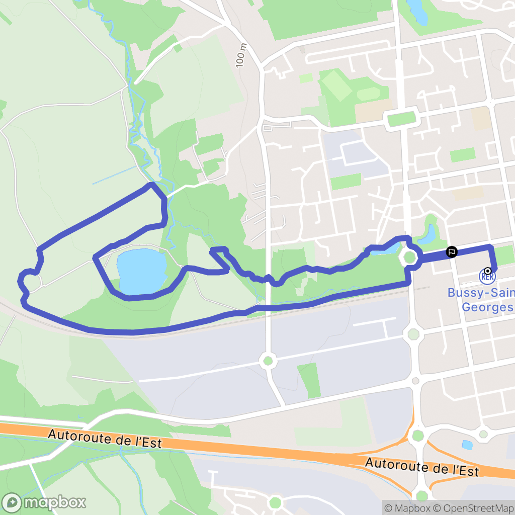 Bussy-Saint-Georges : carte du parcours de randonnée - France