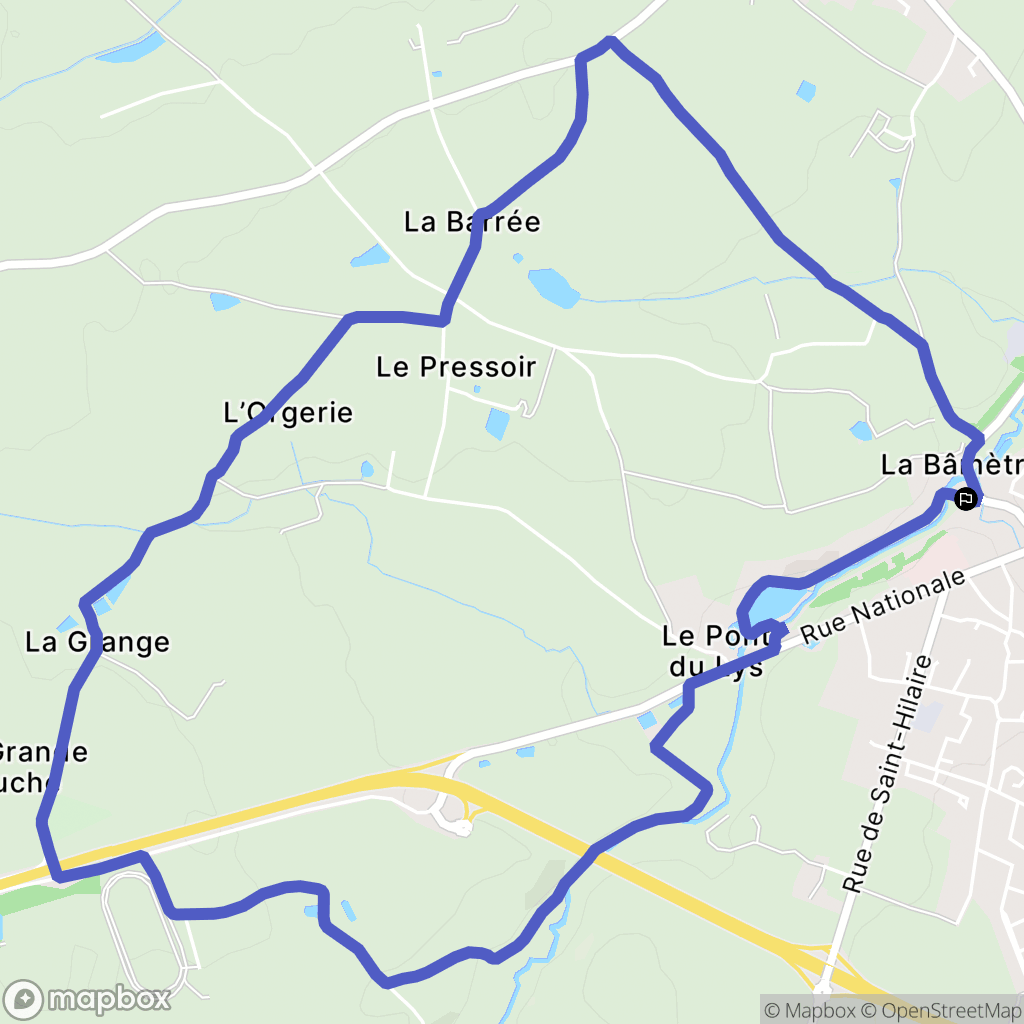 Lys-Haut-Layon : carte du parcours de randonnée - France